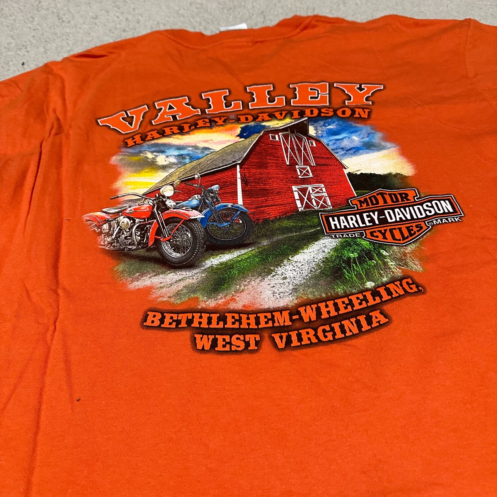 Harley Davidson Motorcycles Biker Graphic Print Valley West Virginia