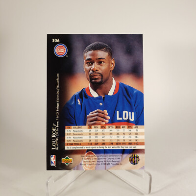 1995-96 Upper Deck Detroit Pistons Basketball Card #306 Lou Roe
