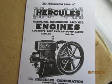 Hercules Corp Gasoline, kero, Oil Engines Catalog # 26  Hit Miss  Engine Catalog