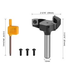 CNC Spoilboard Surfacing Router Bit 12mm Shank 2-5/16" Cutting Diameter Carbide
