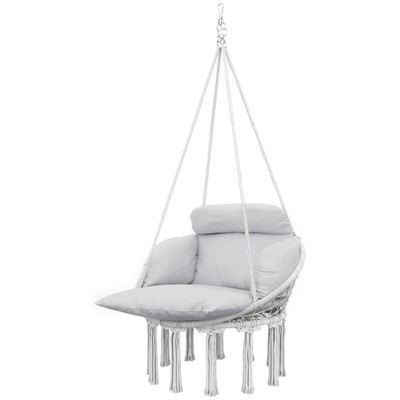Outdoor Patio Swing Seat Hanging Hammock Chair With Cushion Seat
