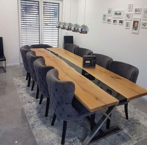 96x48 Inch Wood Epoxy Resin Table Top for Kitchen Dining Patio-image