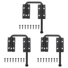 Patio Sliding Door Loop Locks, 2-2/5", Black 3 Set , U-Shaped Lock Loop Latch