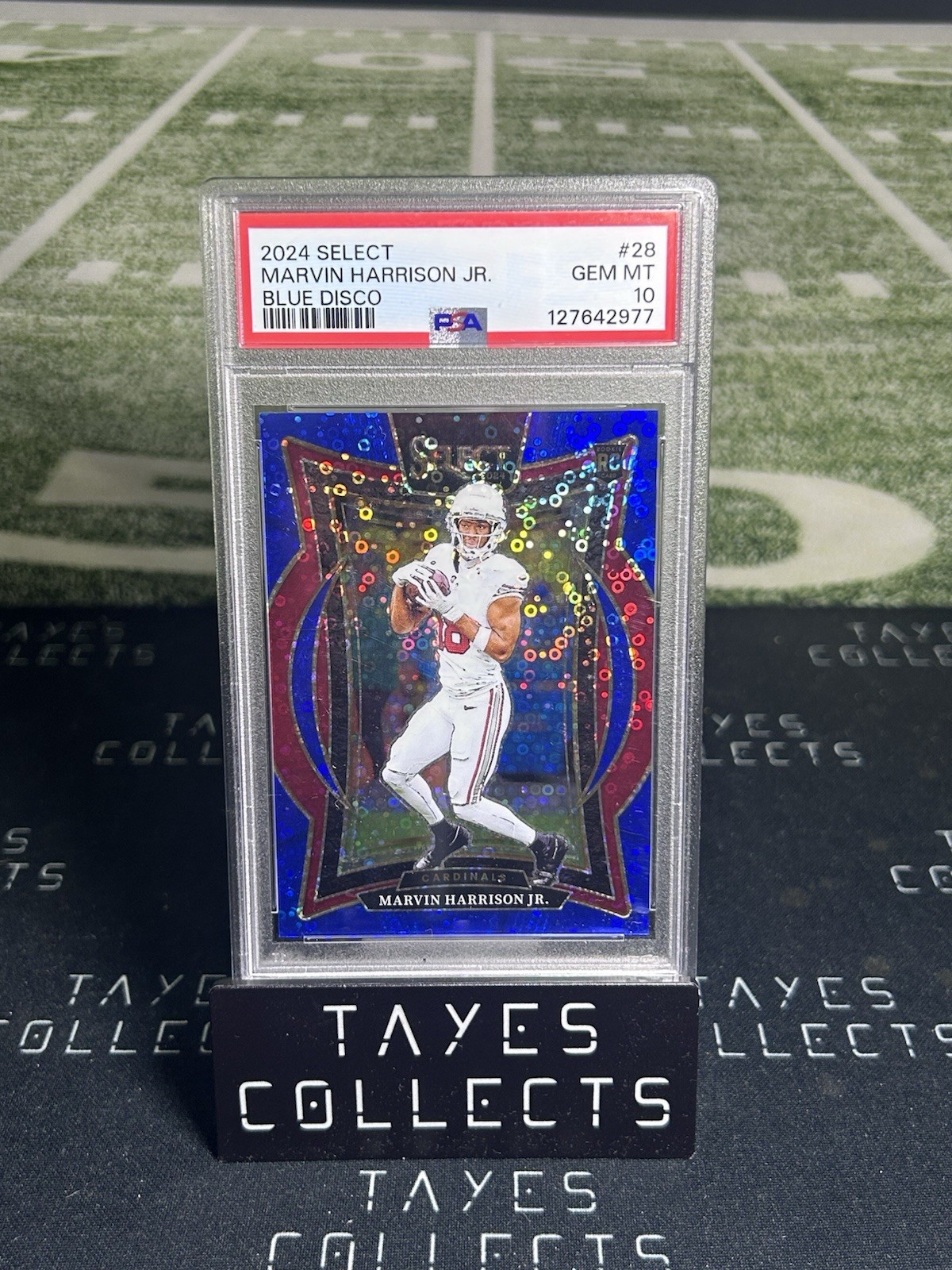 2024 Panini Select Marvin Harrison Jr Blue Disco Prizm /25 (RC)  PSA 10