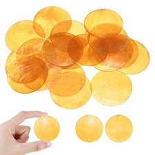 30Pcs Round Capiz Sea Shells, 50mm Shell Pieces for Wind Chimes Orange 