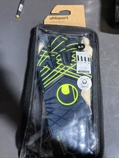 UHLSPORT PREDICTION ABSOLUTGRIP SC, Size 8.5, Color: Navy/White/Fluo Yellow