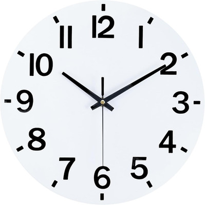 Wall Clock 8 Inch Silent Non Ticking Wood Battery Operated White Wooden Modern