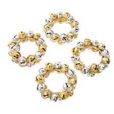  4 Pcs Holiday Napkin Rings Jingle Bell Christmas Bells Napkins Bulk