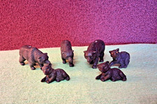 DDR Plaho Tiere Bären Grizzly mit Jungtieren, 6 St. Ostalgie Spielzeug