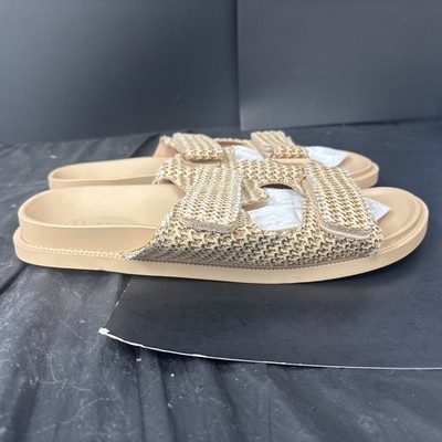 SEQWL Kidman Natural Raffia Straps Beige Sandals Womens Size 12 NWOB