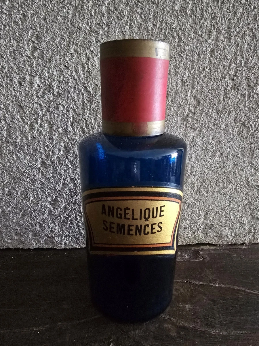 Rare XIXe Étiquette Dorée VIRAGE BAIN VIEUX POT À PHARMACIE / CHIMIE