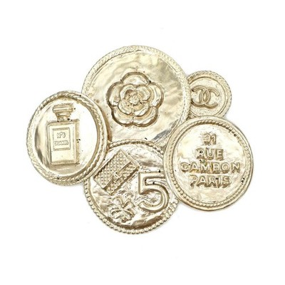CHANEL Brooch Icon A85092 Gold Color CC Mark Coco Mark N5 Jewelry
