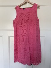 Talbots Dress Size 12 Sleeveless Shift Eyelet Pineapple Tropical Vacation Cruise