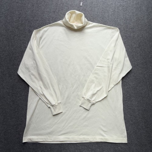 Brooks Brothers, Vintage Brooks Brothers Turtleneck Mens XL Ivory Long Sleeve Cotton Made in USA