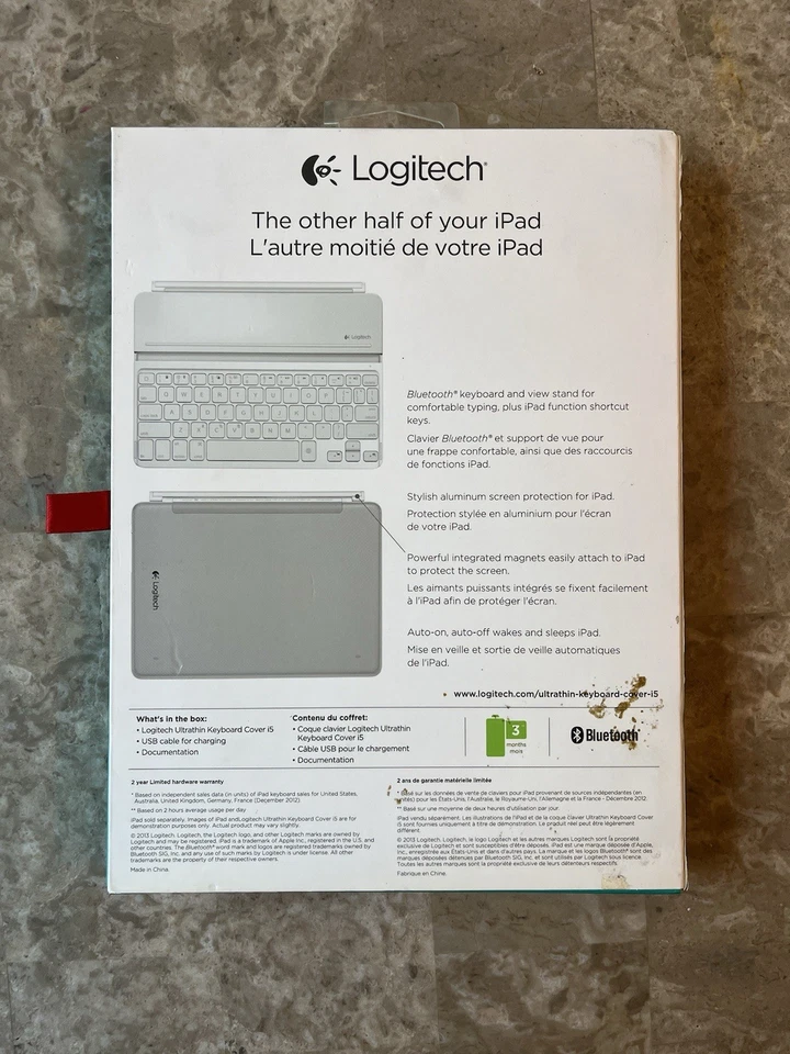 Logitech Ultrathin Keyboard Cover i5 for iPad Air – Bluetooth – unused in box - Image 3 of 4