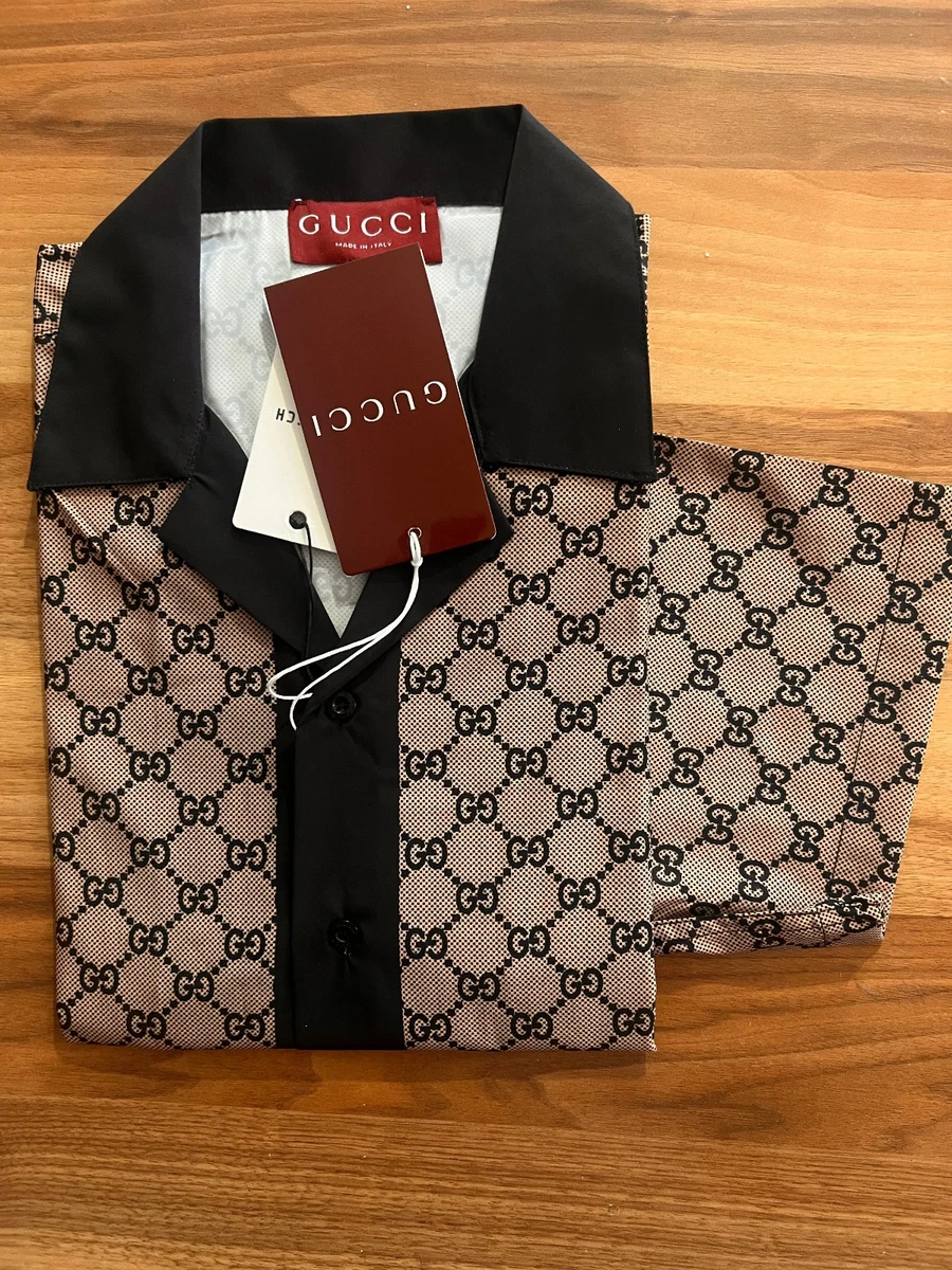 Gucci Short Sleeve Regular Fit Casual Button-Down Shirts for Men