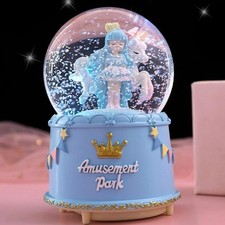 Snow Globe Birthday Gift for Girls,Princess Crown Snow Globe with Music, Auto...