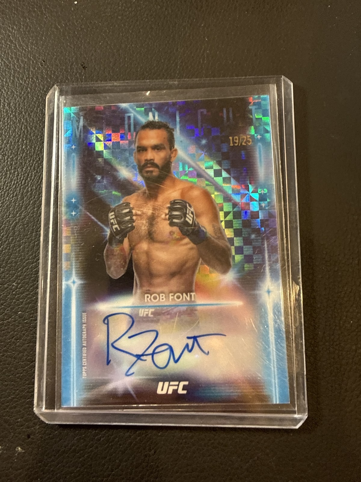 2025 Topps Midnight UFC Rob Font Glimmer Graphs Auto /25 #GRG-RF