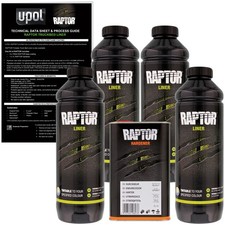 U-pol Raptor Tintable Spray-on Truck Bed Liner Coating 4 Quarts U-pol Raptor Tintable Spray-on Truck Bed Liner Coating 4 Quarts