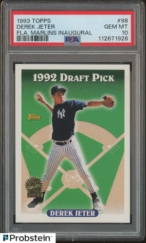 1993 Topps Florida Marlins Inaugural #98 Derek Jeter RC Rookie HOF PSA 10