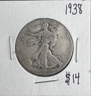 1938 Walking Liberty Half Dollar 50C San Francisco Mint 90% Silver US Coin Str