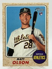 Matt Olson 2017 Topps Heritage #681 Rookie Card K7. rookie card picture