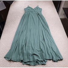 Birdy Grey Kaia Dress Women XL Sage Green Chiffon Maxi Bridesmaid Formal Prom