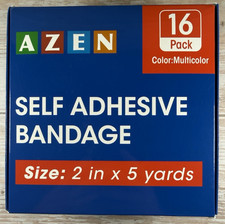 16 Pack Self Adhesive Bandage Wraps,2" X 5 Yards-Multicolor