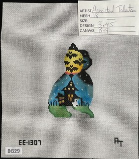 HP Needlepoint 18ct ASSOCIATED TALENTS "Haunted House Kitty Cat" Halloween BG29