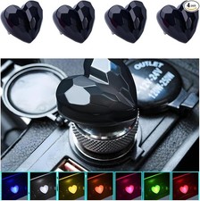 4PCS US LED Car Interior Atmosphere Lamp, Portable Plug-in Heart Color: Black