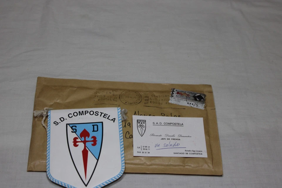 Lot Officiel SD Compostela Vintage Années 90 - Fanion, Carte Presse - Photo 1/1