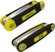 17-Piece Folding Allen Wrench Set | Metric & SAE Sizes | 2-Pack Portable Hex Too