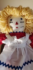 RAGGEDY ANN DOLL 20 Inch Red Print Dress