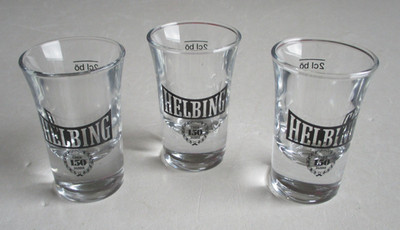 3 Helbing '' Hamburgs feiner Kümmel /über 150 Jahre '' Shot-Glas Schnapsglas 2 cl