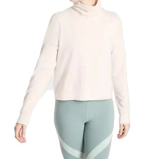 Camisa Top Athleta Crema Beige Recortador Cuello Embudo Nirvana MT Elastizada Relajada Nueva