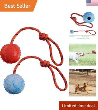 Interactive Fetch & Tug Ball Set for Dogs - Hollow Rubber with Rope Handle