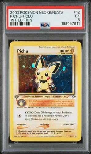 Pichu (1st Edition) graded PSA 5 for sale on eBay