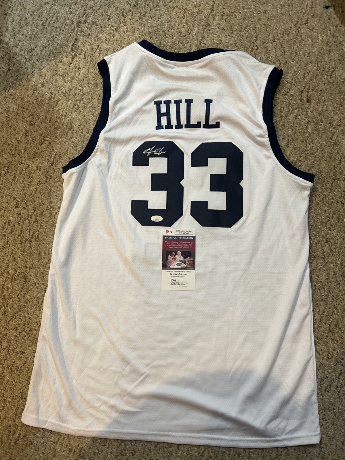 Grant Hill Autographed Signed Duke Blue Devils - JERSEY JSA COA BASKETBALL HOF 