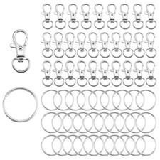 60PCS Swivel Snap Hooks with Key Rings,30PCS Keychain Clips and 30PCS Key Cha...