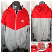 Vintage 80s 90s NIKE Windbreaker Jacket XL Full Zip Color Block Mens Red/Gray