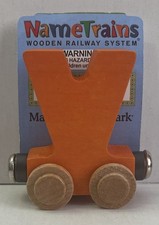 Maple Landmark Inc. 100221 NameTrains "V" Orange Wooden Letter Car