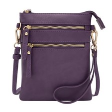 Women's Crossbody Bag Multi Zipper Pockets with Detachable Wristlet, Lightwei...