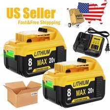 For DeWalt 20V 20 Volt Max XR 8.0AH Lithium Ion Battery/Charger DCB206 DCB206-2