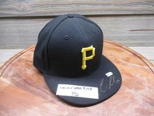 Pittsburgh Pirates Hat Cap Fitted Mens 7 3/8 Black MLB Moran New Era Signed