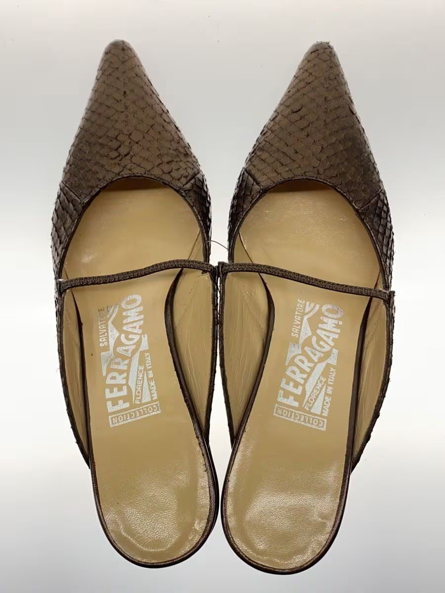Salvatore Ferragamo Python pointed-toe mule pumps… - image 3