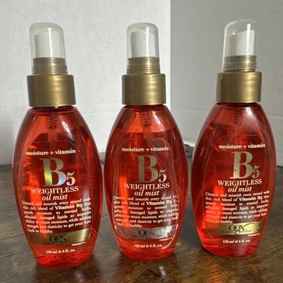 Lot of 3 OGX Vitamin B5 Weightless Oil Mist Moisture Mist 4oz NEW RARE