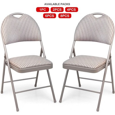 Metall Klappstuhl Hochlehner Stoff Faltbar Gepolsterter Sitz Home Office Stühle Neu