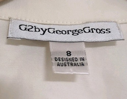 VINTAGE George Gross Blouse Shirt White Cream Long Sleeve Silk Blend Size 8 - Picture 7 of 10