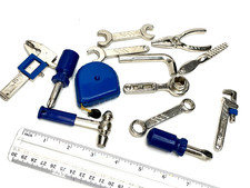 VINTAGE LOT OF 13 DIECAST METAL TOY HAND TOOLS WRENCH HAMMER SCREWDRIVER  MORE