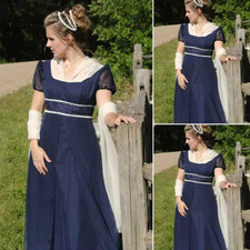 Vintage Waist Gowns Wedding Dress Jane Austen Vintage Dress Satin Bridal Gowns